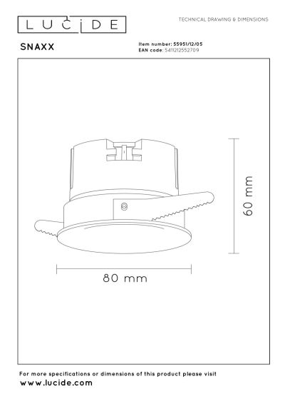 Lucide SNAXX - Recessed spotlight - Ø 8 cm - LED Dim. - CCT - 1x12W 2700K/4000K - Champagne Color - Premium
